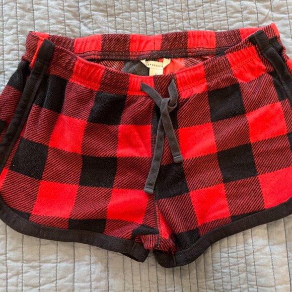 Aeropostale lumberjack red sleep soft fuzzy sleep short (women's SMALL) - Picture 1 of 6